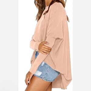 H&M Women's Sz M Beige/ Tan Loose Oversize Tunic Sweater Top Long sleeves
